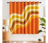 Rideau Occultant Vintage Abstrait 117 x 229 CM, Rayure Géométrique Rideaux et Draperies pour Enfants Filles Chambre Salon Rideaux de Fenêtre Thermiques Isolants