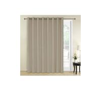 Rideau Occultants à Oeillets Thermique Isolant Rideau Enfant Garcon en Chambre Salon Design Moderne Rideau Grande Hauteur 254x242cm Tissu Beige Foncé