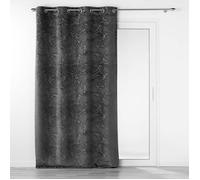 Douceur d'Intérieur – Rideau occultant Analia velours relief 140 x 240 cm Anthracite