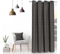 Rideau Oeillets En Velours Velvet Anthracite, Par Soleil D'ocre