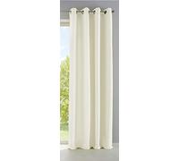 Rideau Opaque Palermo avec œillets et embrasses, Couleur crème - 225 x 140 cm - 10000265