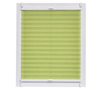 Rideau plissé Klemmfix, couleur vert, effet texturé, 135 x 150 cm