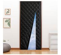 Rideau Porte Isolant Thermique Magnétique 90x210 cm Anti Froid Coupe Vent Économie Énergie Sans Perçage Noir