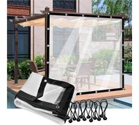Rideau pour Terrasse Extérieure Bâche Transparente en PVC avec Œillets Panneaux Latéraux Imperméables pour Balcons Toits Pergolas Lave Auto Personnalisable,Wxh,500x300cm/16x10ft