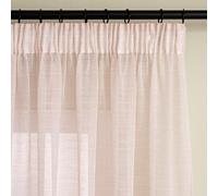 Rideau Rose Court Voilage Transparent Lin 145cm 2PC | Galon Fronceur de Salon Moderne Chambre Cuisine Balcon Baie Vitrée Léger Romantique Tamisant Décorations