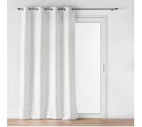 Rideau tamisant 140 x 260 cm Louxor Blanc - polyester imprimé métallisé, œillets