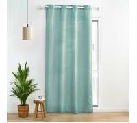Rideau tamisant 140 x 280 cm polyester uni avec fils métallisés - œillets, couleur sauge