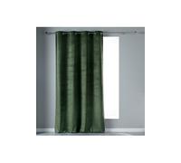 Rideau tamisant a oeillets 140 x 240 cm velours Velvetine Kaki
