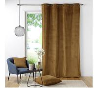 Rideau tamisant à oeillets 140 x 260 cm velours côtelé Casual Camel