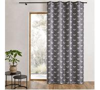 Rideau tamisant en jacquard à motifs de rosaces Gris clair 140x260 cm