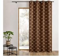 Rideau tamisant en jacquard à motifs de rosaces Marron chocolat 140x260 cm