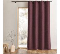 Rideau tamisant épais en jacquard uni à reliefs Prune 135x260 cm