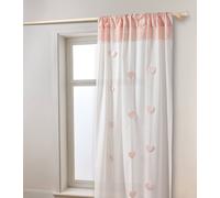 Rideau tamisant guirlande coeurs rose pâle 135X180