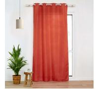 Rideau tamisant Zeline terracotta 140 x 260 cm à œillets 98% polyester + 2% fils métallisés - Douceur d'Intérieur