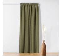 Rideau Thermique à Galon Fronceur - Effet Bouclette Vert Olive 140x260 cm