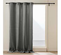 Rideau thermique à œillets 140 x 260 cm - Velours côtelé doublé polaire - Madison Anthracite