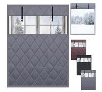 Rideau Thermique Isolant Anti Froid, Kit d’Isolation de Fenêtre Hiver | Tissu Oxford Et Coton Épais, Pose Sans Perçage Pour Chambre, Salon Et Camping-car(Gray,43x87in/110x220cm)