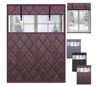 Rideau Thermique Isolant Anti Froid, Kit d’Isolation de Fenêtre Hiver | Tissu Oxford Et Coton Épais, Pose Sans Perçage Pour Chambre, Salon Et Camping-car(Brown,43x87in/110x220cm)
