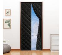 Rideau Thermique Magnétique Isolant 110x220CM, Rideau de Porte Isolant Thermique, Anti-froid et Coupe-Vent, Économe en Énergie, Sans Perçage, Adapté aux Animaux, Pour Chambre, Balcon, Noir