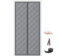 Rideau Thermique Magnétique Porte, Isolant Hiver Anti-Froid Sans Perçage | Rideau de Porte Magnétique 3 Couches avec Aimants Puissants, Couverture Thermique Porte pour Chambre(Gray,145x255cm)