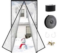 Rideau thermique magnétique Unyqoos® en EVA – rideau isolant transparent avec fermeture magnétique, résistant au vent et à l'eau, installation facile avec velcro