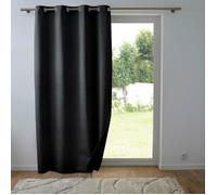 Rideau thermique phonique 140 x 260 cm 100% occultant/velours relief shadow Noir