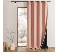 Rideau thermique phonique et semi occultant KONFOR Rose 140x260 cm
