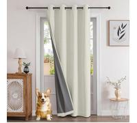 Rideau Thermique Porte D'Entrée Effet Lin 132X210Cm 1 Panneau Avec Revetement 100% Anti-Lumineux, Rideau Occultant Porte Int[RO331]