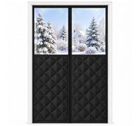 Rideau Thermique Porte D'Entrée, Magnétique, Isolant Anti-Froid, Hiver | Rideau de Porte Thermique, Garde la Chaleur, Fermeture Automatique, Coupe-Vent, Sans Perçage(Black,95 cm x 210 cm)