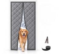 Rideau Thermique Porte D'entrée Magnétique Rideau Phonique Porte pour Salon | Couverture Thermique Porte Garde la Chaleur, Empêche L'air Froid D'entrer pour Balcon Terrasse Garage(Gray,130x230cm)