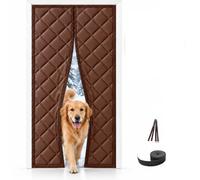 Rideau Thermique Porte D'entrée Magnétique Rideau Phonique Porte pour Salon | Couverture Thermique Porte Garde la Chaleur, Empêche L'air Froid D'entrer pour Balcon Terrasse Garage(Brown,135x250cm)