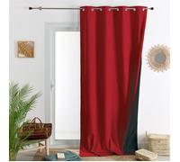 Rideau thermique semi occultant doublure polaire Rouge 140x260 cm