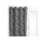 - Rideau tissage jacquard Folha 140 x 260 cm - Noir et Blanc - Folha