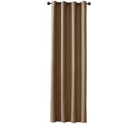 Rideau Une Piece Occultants Thermique à Oeillet Solide Décoration de Fenêtre Pour Chambre 100 x 200 cm Marron