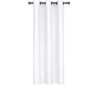 Rideau Une Piece Occultants Thermique à Oeillet Solide Décoration de Fenêtre Pour Chambre 100 x 200 cm Blanc