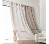 Rideau Uni Campagne Chic Poly-Lin Ficelle 135x260 cm