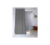 - Rideau uni effet bachette - 135 x 240 cm - Gris