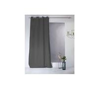 - Rideau uni effet bachette - 135 x 240 cm - Gris foncé