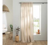 Rideau uni en gaze de coton pattes cachées à l'unité 140x260cm beige