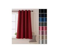 Rideau Uni Isolant Thermique Rideau Occultant à Oeillet Rideau pour Chambre Enfant 132x160cm Rouge