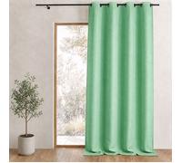 Rideau uni occultant et isolant thermique avec doublure polaire Vert clair 140x260 cm