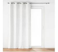 Rideau velours dévoré Eva 135 x 260 cm blanc à œillets - tamisant, polyester