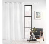 Rideau velours imprimé relief tamisant à œillets 140 x 260 cm - Blanc