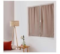 Rideau Vitrage Occultant, Passe Tringle, Beige Naturel, 60x120cm, 100% Polyester, Tissu Certifié Oeko-TEX, Collection Réglisse