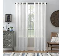 Rideau Voilage 135 x 250 cm Oeillet, Semi-Transparent Rideaux Voilages Salon Modernes, Léger, Intérieurs pour Chambre Salon de Porte Fenetre, Blanc
