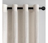 Rideau Voilage 1pc Boheme 300x280cm Naturel Lin Beige de Porte Rideaux Chambre Adult Moderne Translucides et Draperies Intérieurs à Oeillets Décorati Dressing Cuisine 2pcs