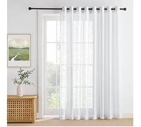 Rideau Voilage 300x220 - Voilage Grande Largeur Décoration Salon Chambre Draperies Voile en Lin Effet Demi 1 Blanc STORE DE FENETRE