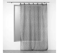 Douceur d'Intérieur, Voilage avec Anneaux (140 x 240 cm) Linka Anthracite, Voile Tissé