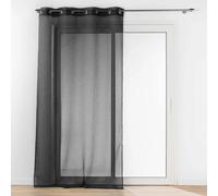 Douceur d'Intérieur – Voilage à œillets Amani – Voile sablé 140 x 240 cm – Noir