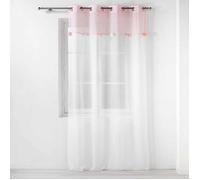 Douceur d'Intérieur – Voilage à œillets Elfika – 140 x 240 cm – Voile sablé, Top polycoton – Rose